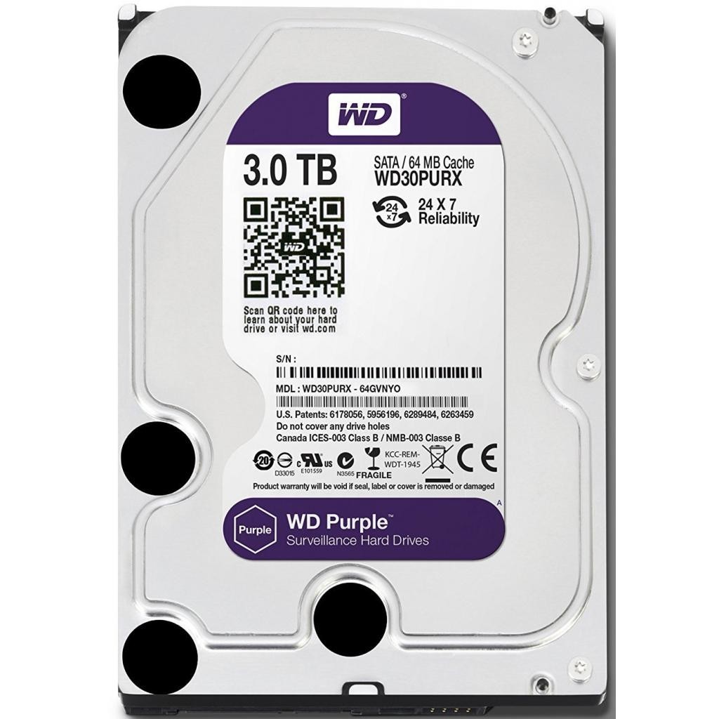 

Жесткий диск Western Digital Purple 3TB 64MB 5400rpm WD30PURZ 3.5 SATA III
