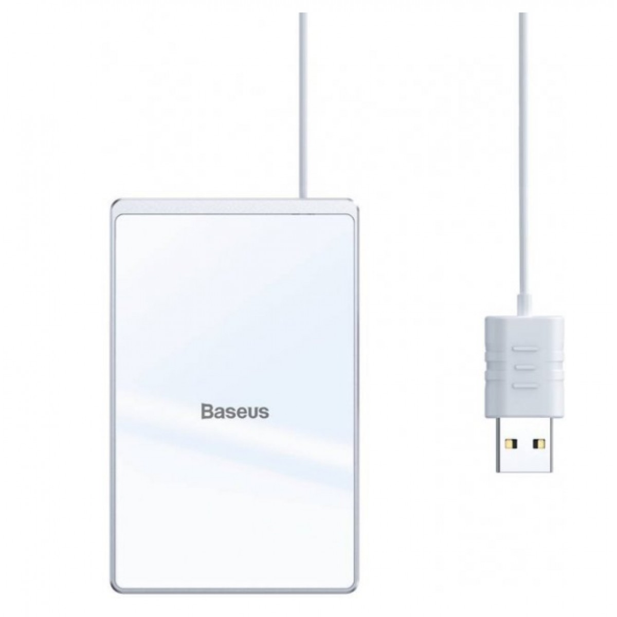 

Беспроводное зарядное устройство Baseus Card Ultra-thin Wireless Charger 15W, серебристо-белый