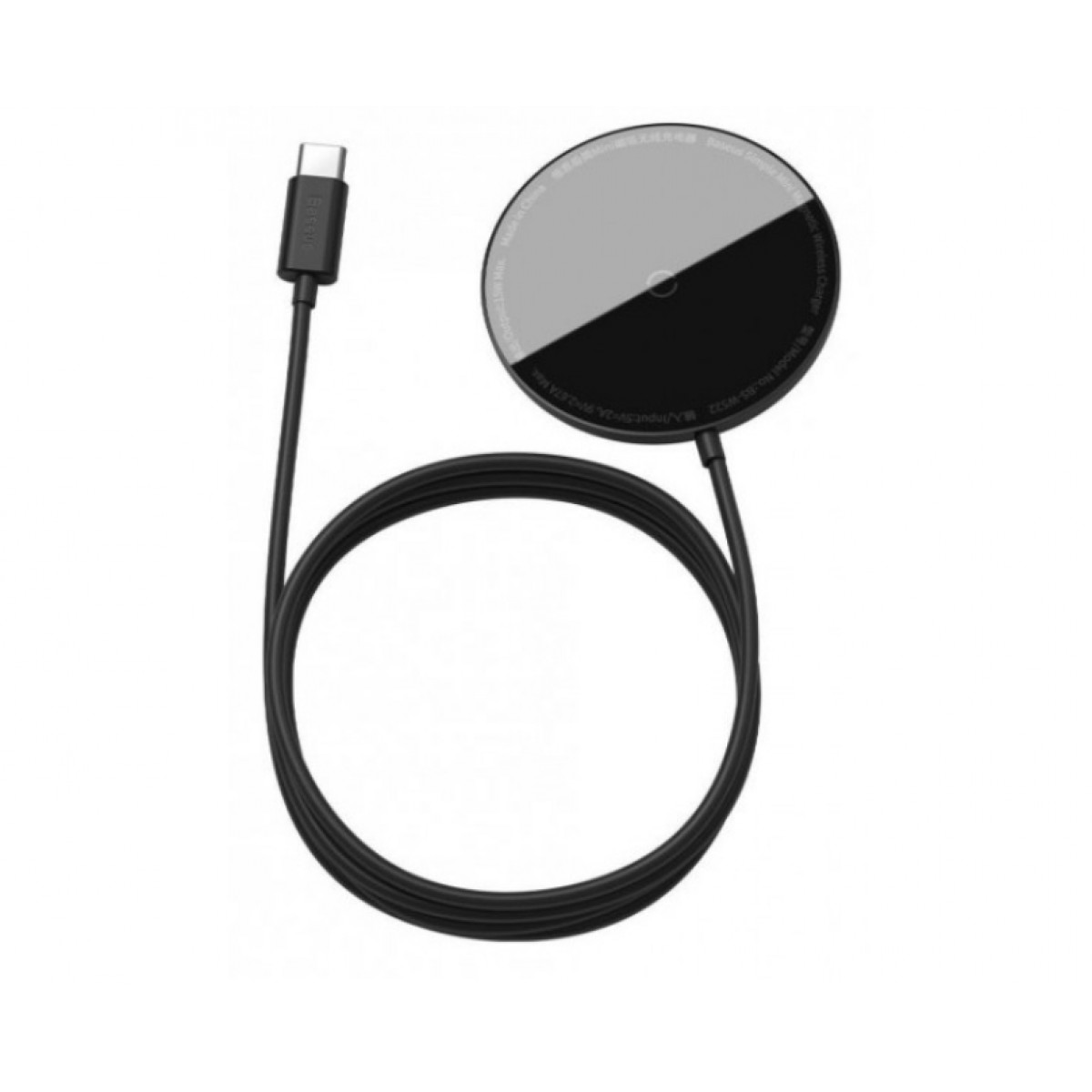 

Беспроводное зарядное устройство Baseus Simple Mini Magnetic Wireless Charger, suit for IP12 with Type-C cable 1.5m, черный
