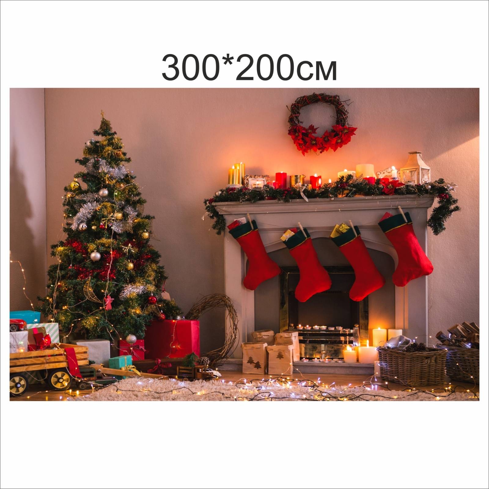 

Фотозона Vivay Новорічний декор 300x200 см (8100)
