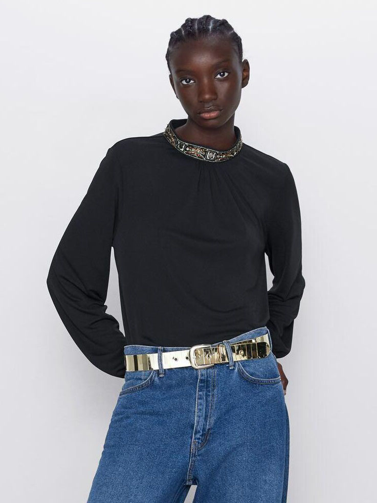 

Блузка Zara XAZ263813ANXV  Черная, Блузка Zara XAZ263813ANXV S Черная