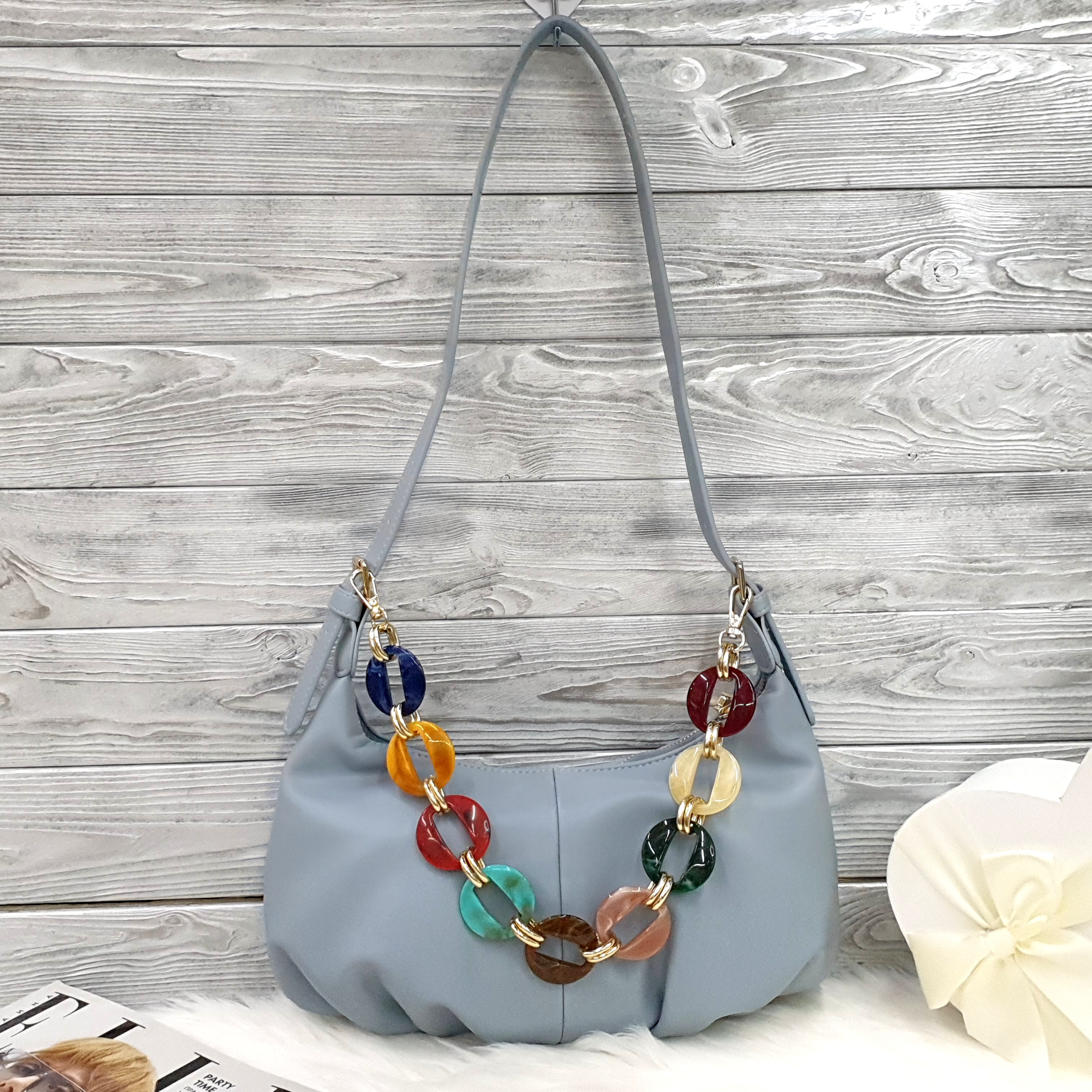 

Сумка Жіноча з ланцюжком M&JJ Блакитний 32х14х7 см (4080)