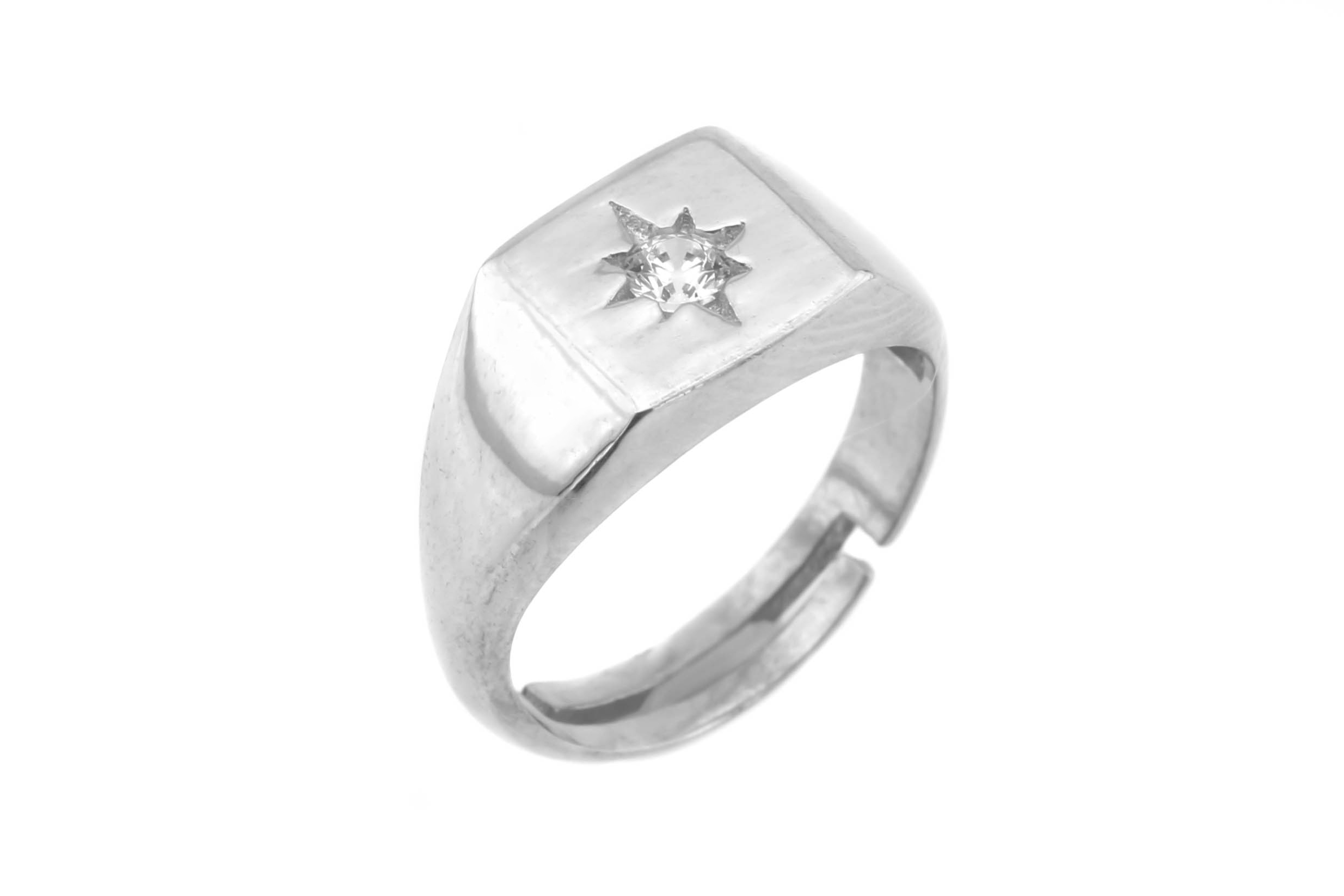 

Серебряное кольцо на мизинец с фианитом СК11010 Диамант, 15 размер