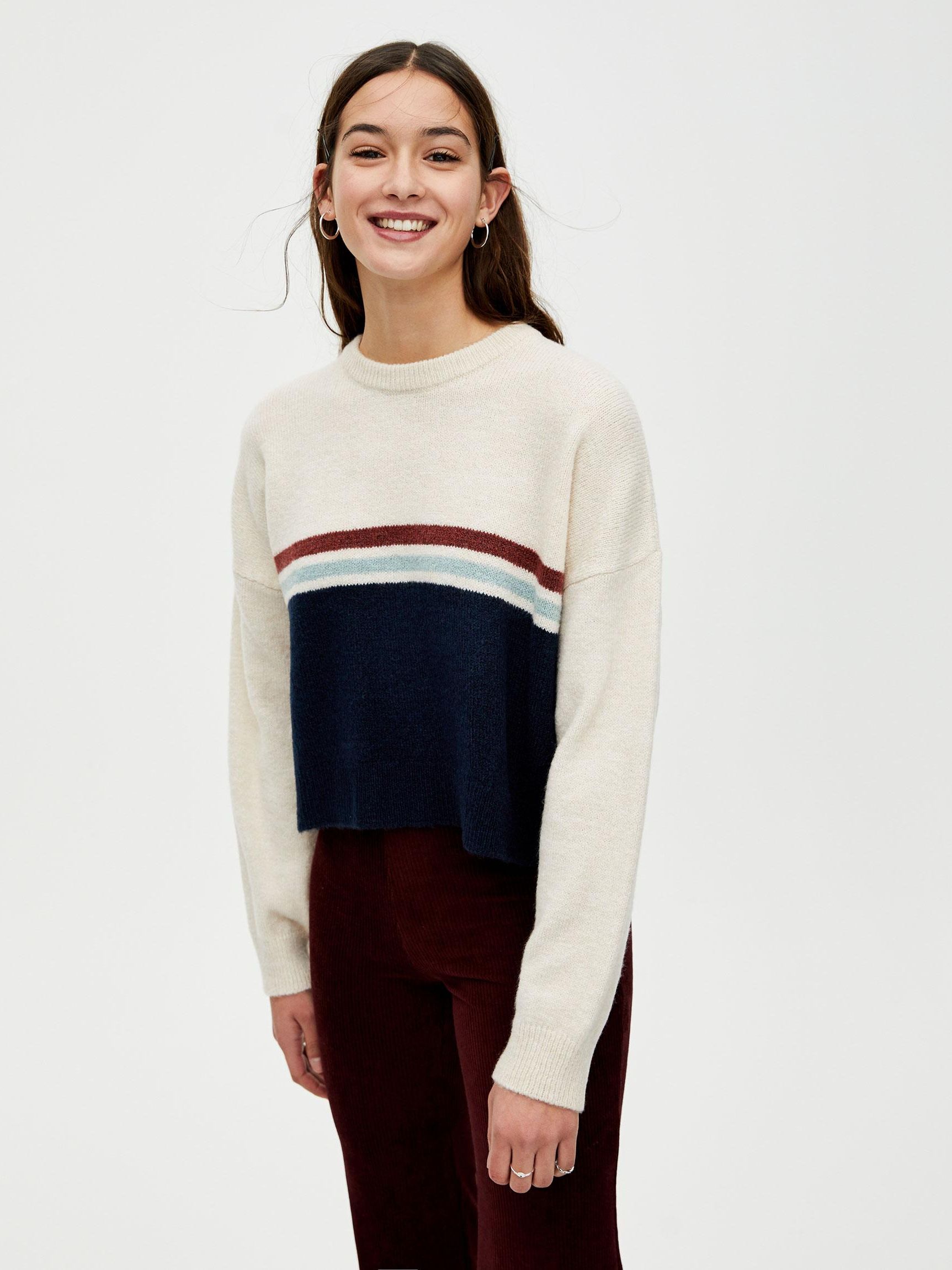 

Джемпер Pull & Bear XAZ220419CBHS  Бежевый с темно-синим, Джемпер Pull & Bear XAZ220419CBHS XS Бежевый с темно-синим