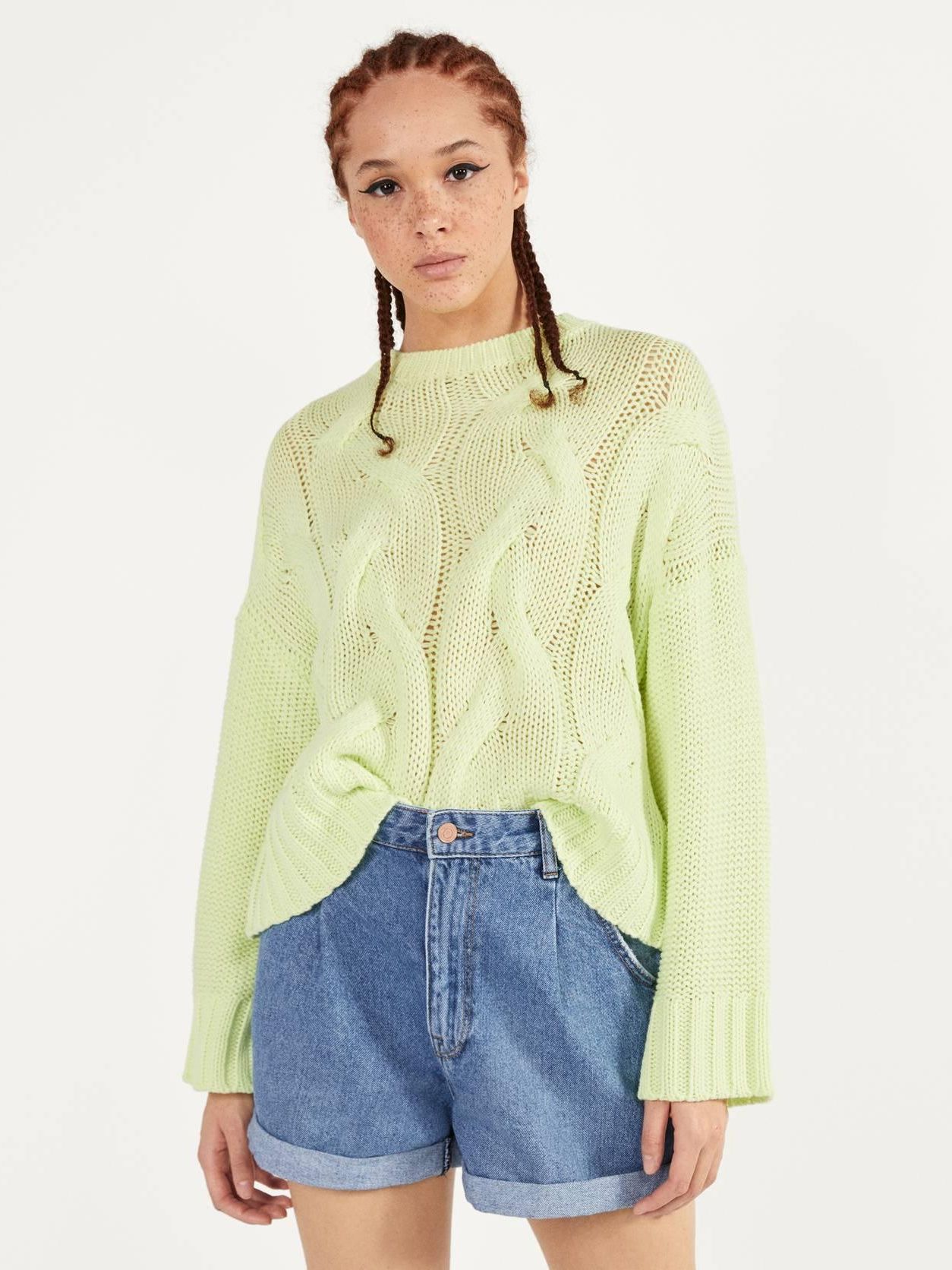 

Джемпер Bershka XAZ266530KELE  Салатовый, Джемпер Bershka XAZ266530KELE S Салатовый
