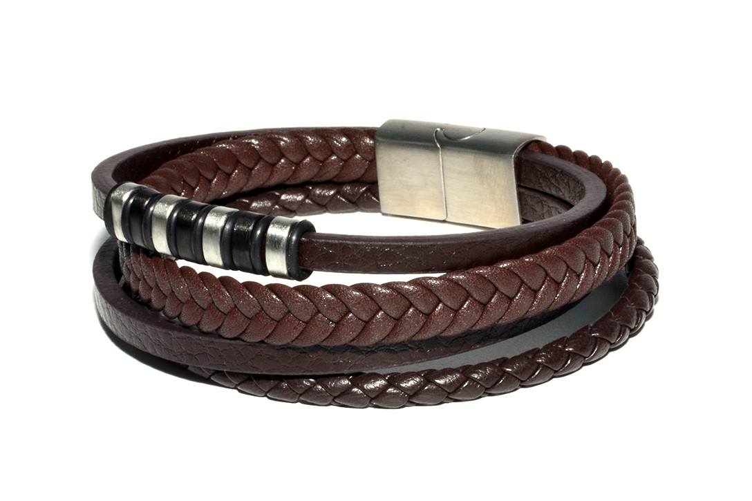 

Браслет Мужской Кожаный MS Bracelet Brown Leather Explorer 501msb Коричневый 19 размер