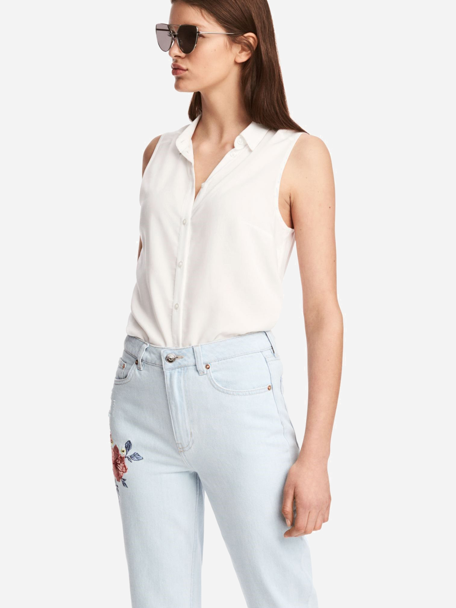 

Блузка H&M 4632906RP21  Белая, Блузка H&M 4632906RP21 36 Белая