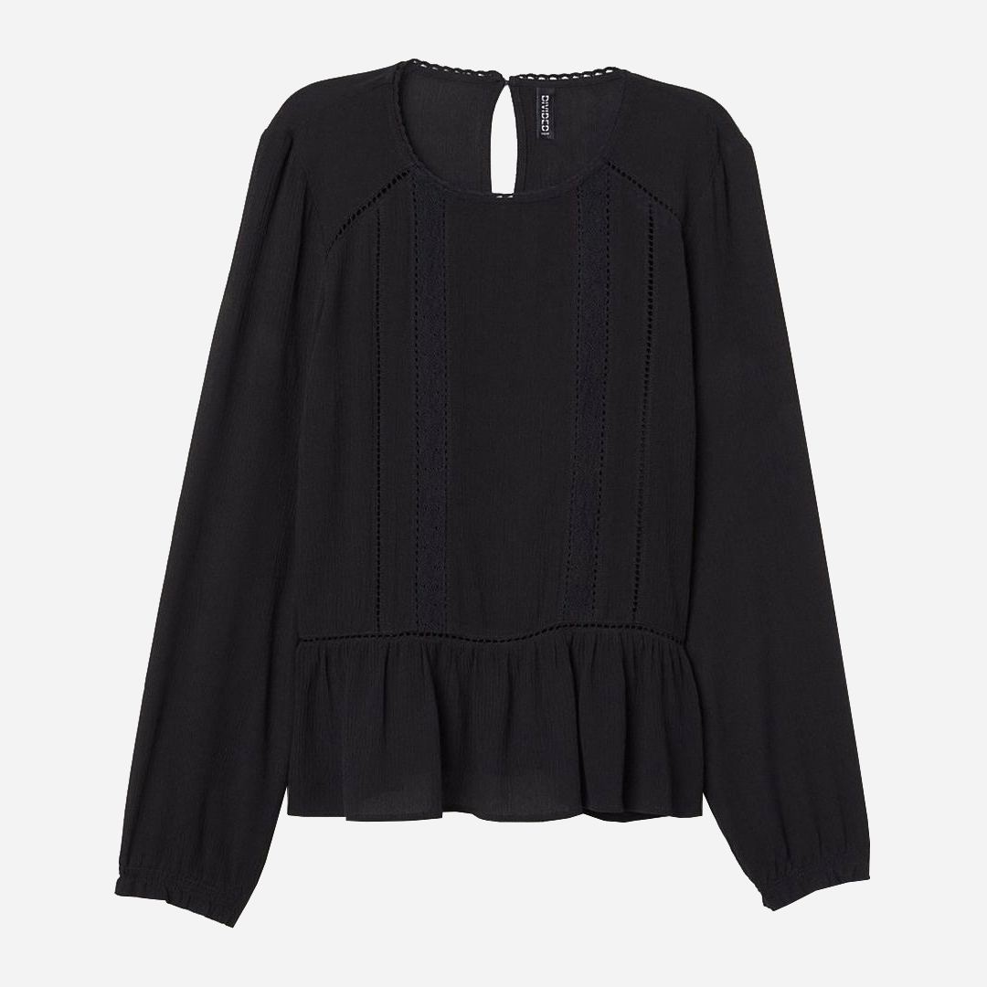 

Блузка H&M 0644073-8  Черная, Блузка H&M 0644073-8 38 Черная