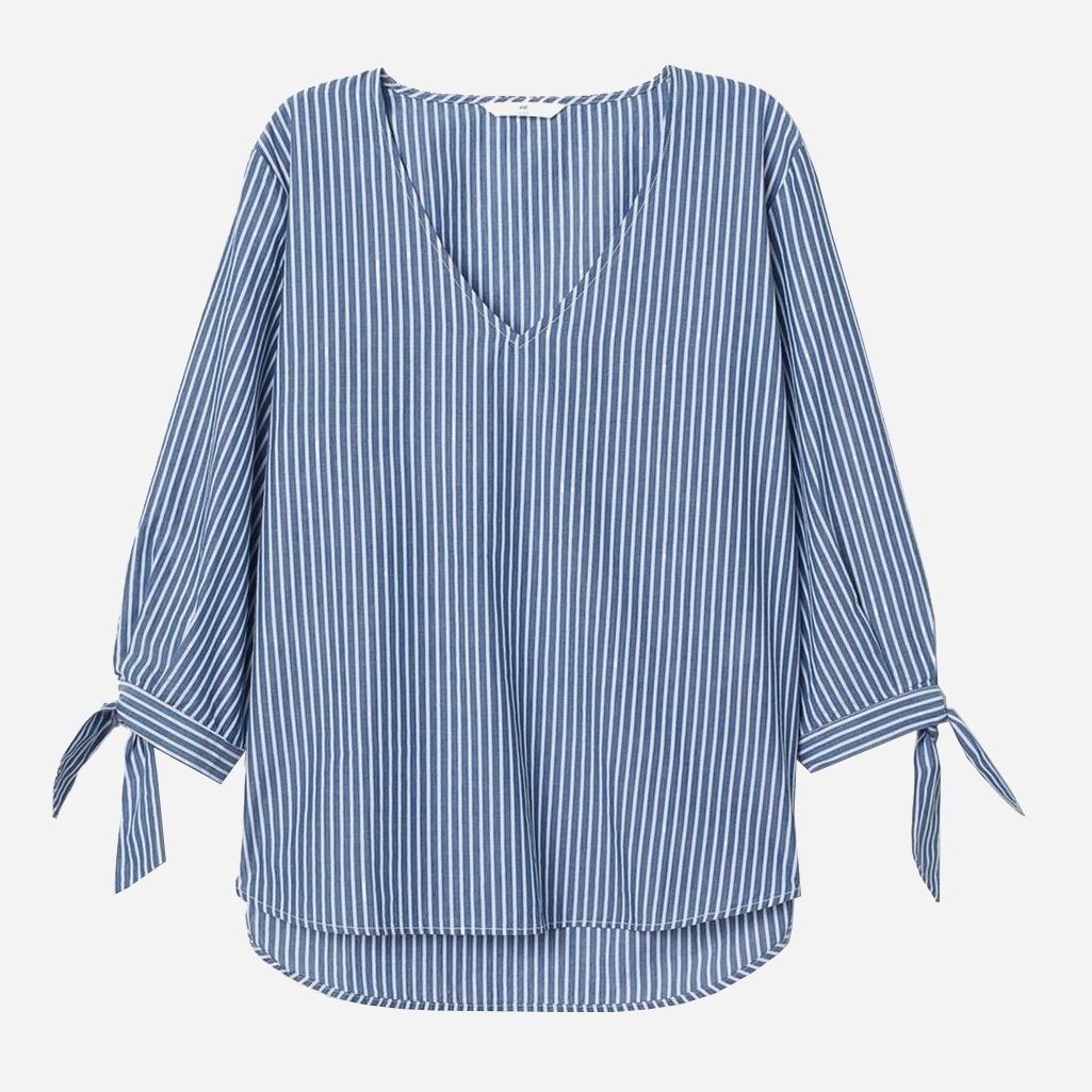 

Блузка H&M 0696527-9  Синяя, Блузка H&M 0696527-9 38 Синяя