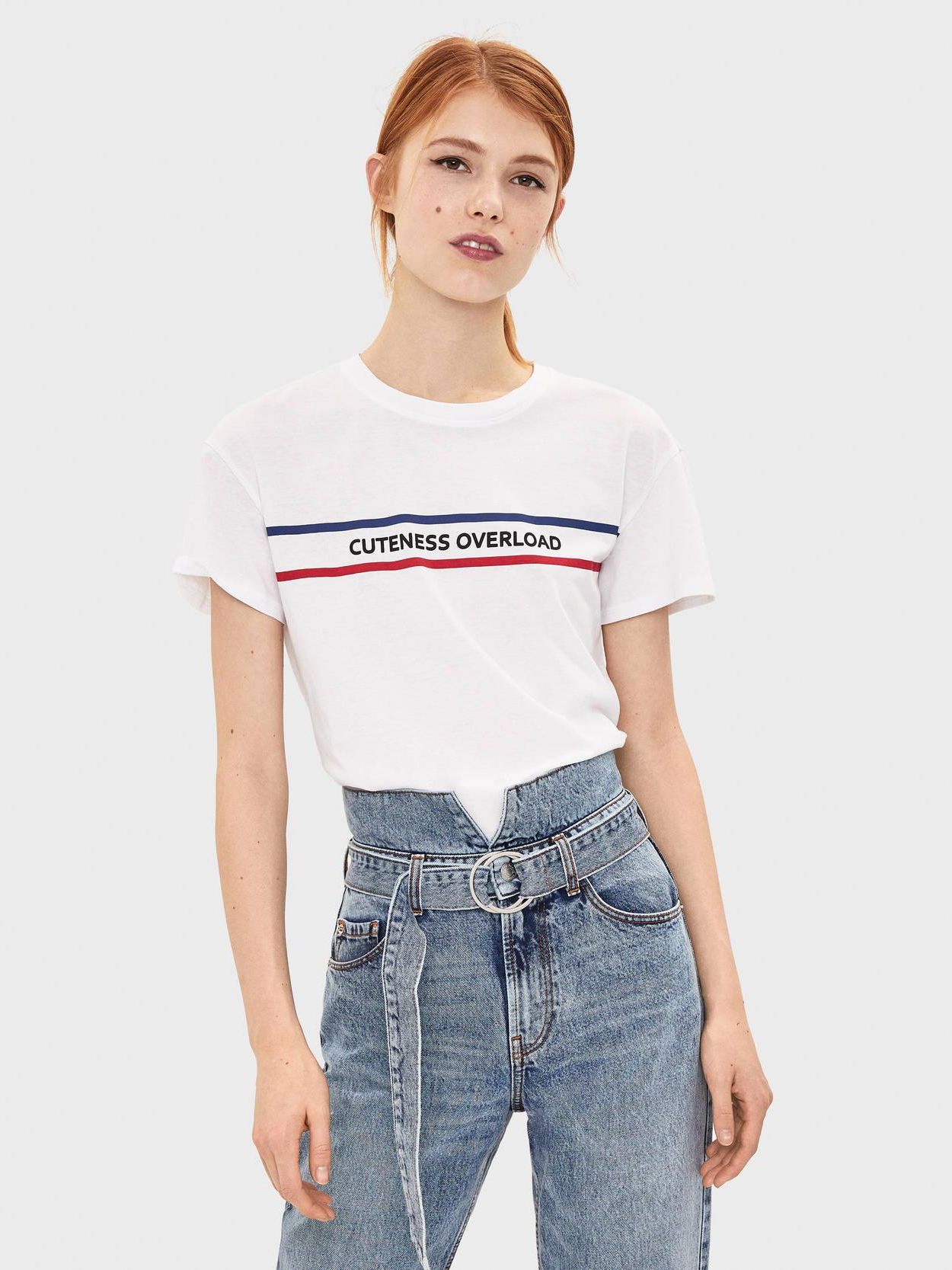 

Футболка Bershka XAZ282217NVZT  Белая, Футболка Bershka XAZ282217NVZT XS Белая