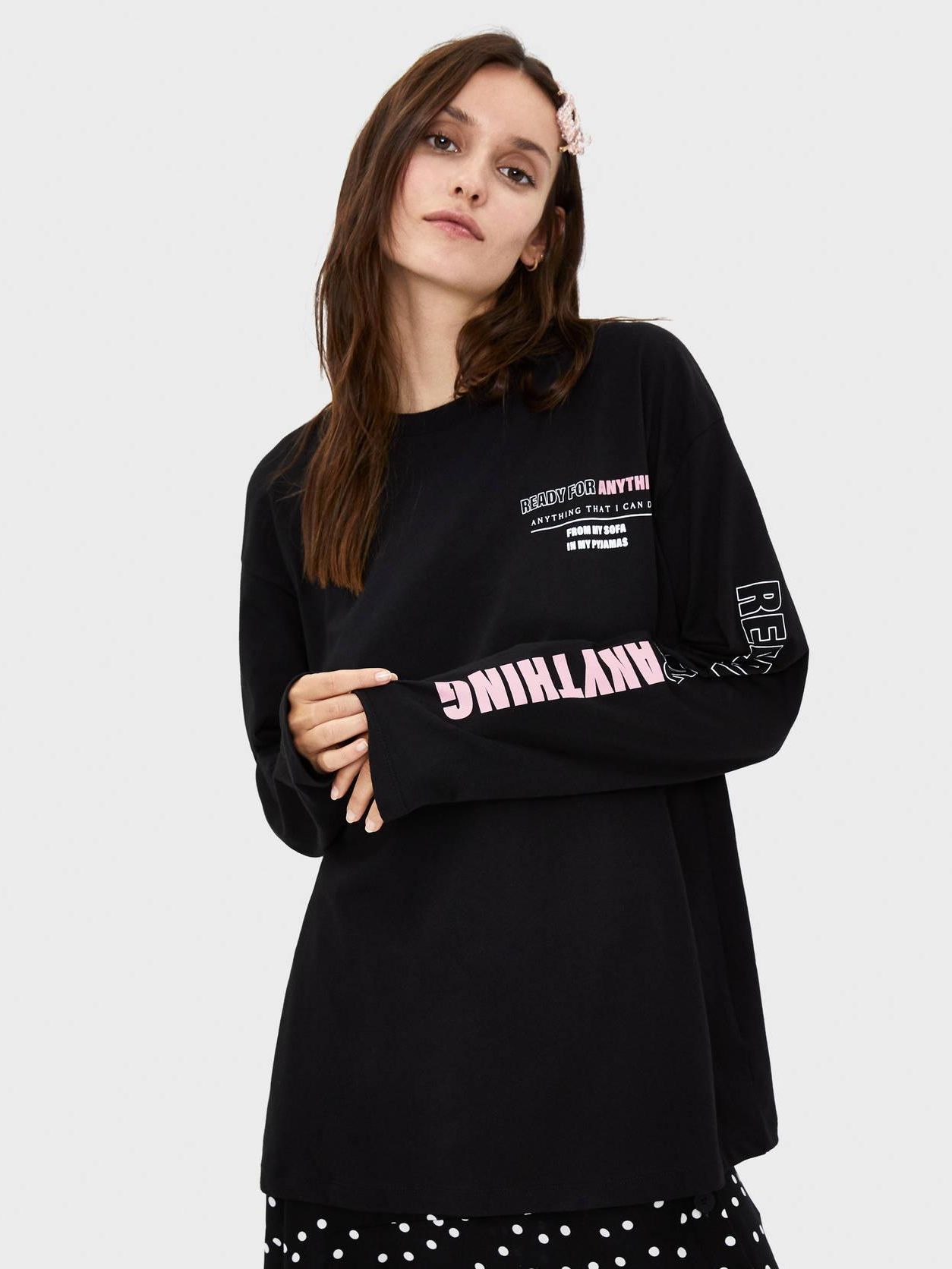 

Лонгслив Bershka XAZ293543KGRO L Черный