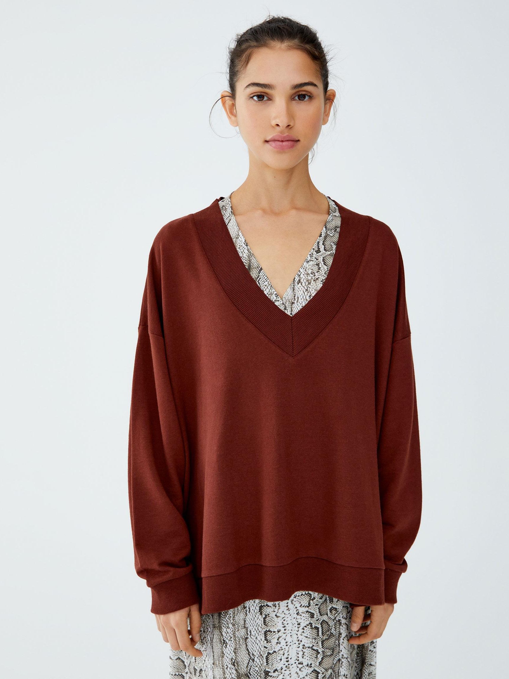 

Пуловер Pull & Bear XAZ217060TNUS  Коричневый, Пуловер Pull & Bear XAZ217060TNUS M Коричневый