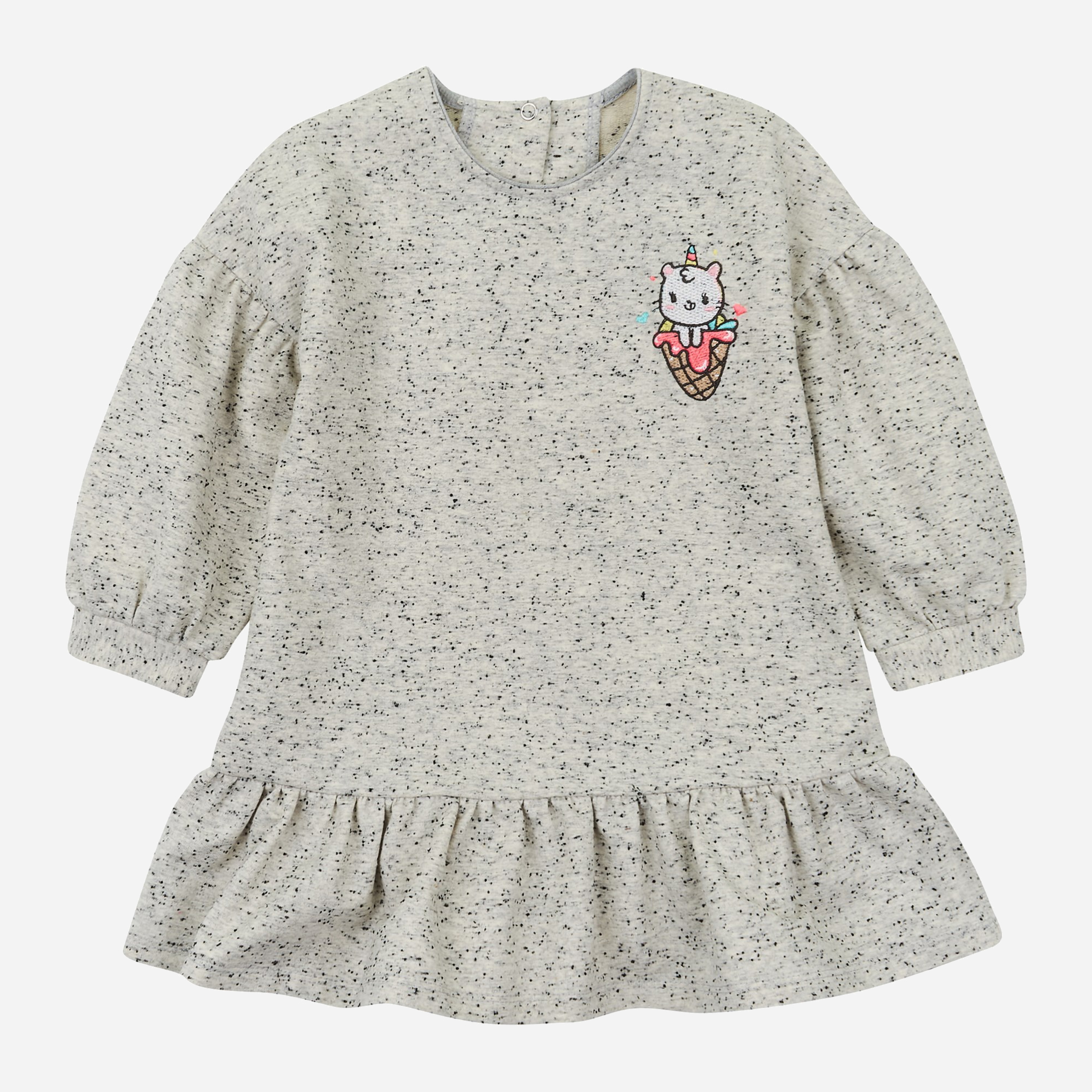 Акція на Дитяча сукня для дівчинки UA16 15ДВ123 5-77 116 см Рябка в сірому меланжі від Rozetka