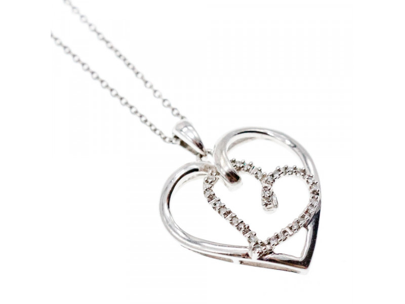 

Серебряная цепочка с кулоном белый сапфир Сердце Натуральный Sky Jewelry 003427