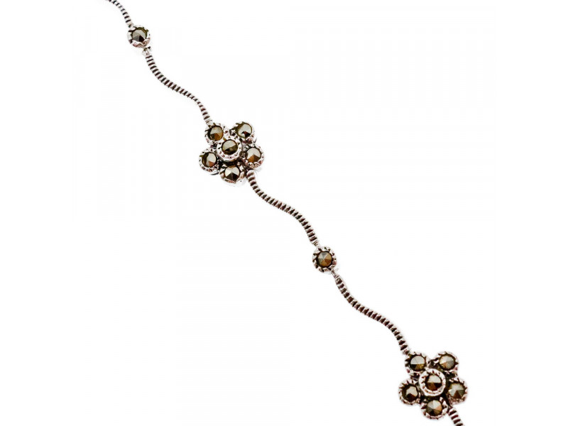 

Серебряный браслет с марказитами Цветы Натуральный Sky Jewelry 003402