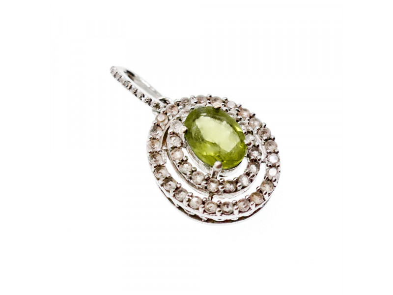 

Серебряный кулон с камнями берилл и хризолит Натуральный Sky Jewelry 003396