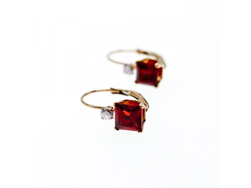 

Золотые серьги с гранатом и бериллом Натуральный Sky Jewelry 003527