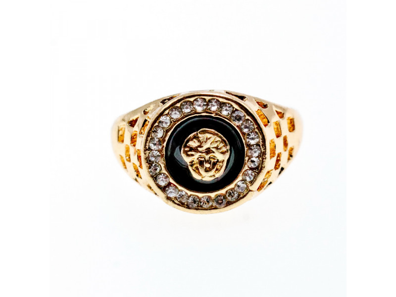 

Мужское кольцо в позолоте с эмалью и фианитами Sky Jewelry 003481