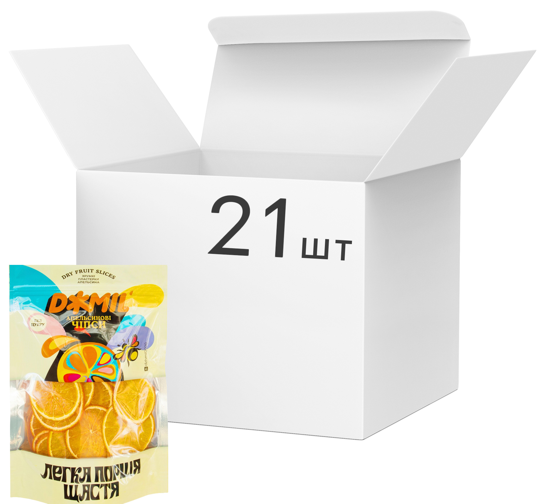 Акция на Упаковка чипсов фруктовых Джміль Апельсиновых 40 г х 21 шт (4820235150938) от Rozetka UA