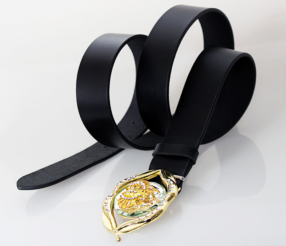

Женский кожаный ремень под джинсы D-Belts S1454 черный (125 см х 4 см)