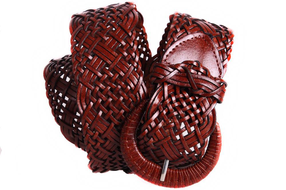 

Широкий кожаный женский пояс D-Belts S0118 коричневый (100-110 см х 5.5 см)