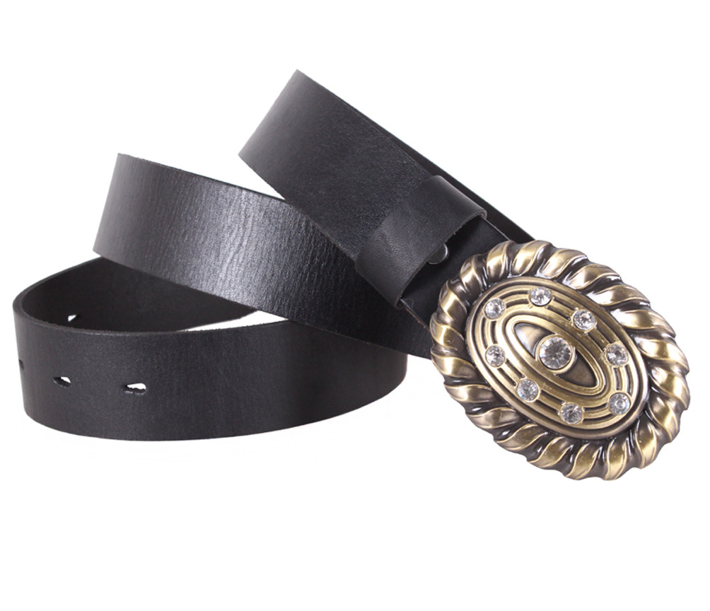 

Женский кожаный ремень с бляхой D-Belts S1109 черный (130 см х 4 см)