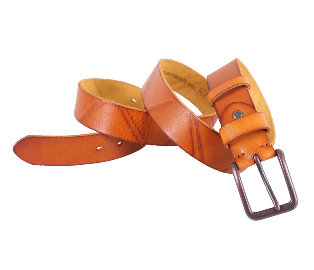 

Мужской ремень из кожи буйвола D-Belts S1021 рыжий (115-125 см х 4 см)