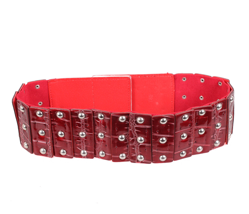 

Стильный пояс лаковый эко кожа D-Belts S1058 красный (85-105 см х 7.5 см)