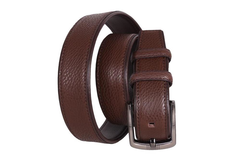 

Мужской ремень под классические брюки эко кожа D-Belts S0144 коричневый (120 см х 4 см)