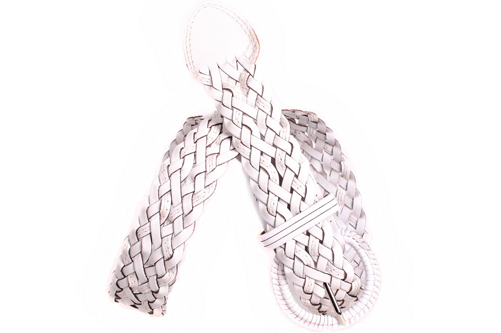 

Белый плетеный ремень под джинсы 105 см. D-Belts S0724 белый (105 см х 4 см)