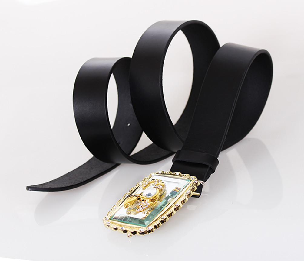 

Женский кожаный ремень под джинсы D-Belts S1451 черный (125 см х 4 см)