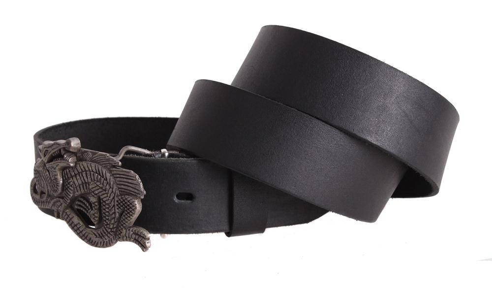 

Кожаный ремень с бляхой Дракон D-Belts S0843 черный (125-130 см х 4 см)