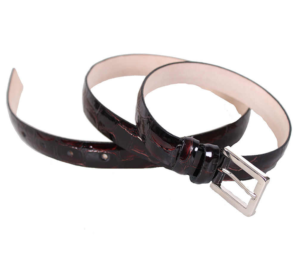 

Женский узкий ремень кожа D-Belts S1407 бордовый (110-115 см х 2.5 см)