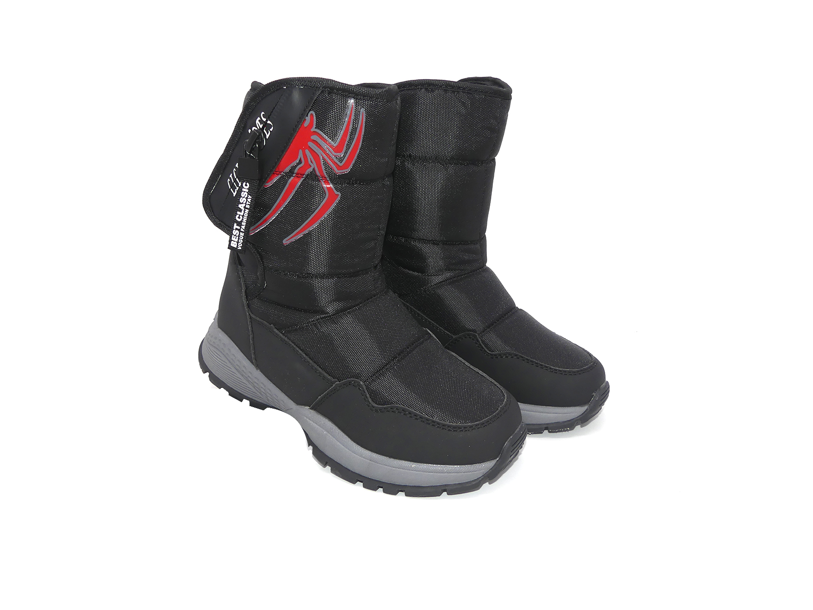 

Дутики Lilin shoes черные с красным паучком (995-1-11) 38(р)