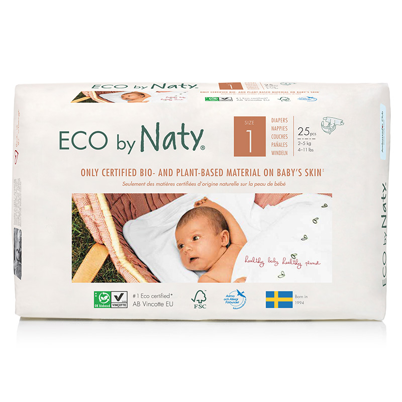 

Органічні підгузки Eco by Naty розмір 1 (від 2 до 5 кг) 25 шт. 178358