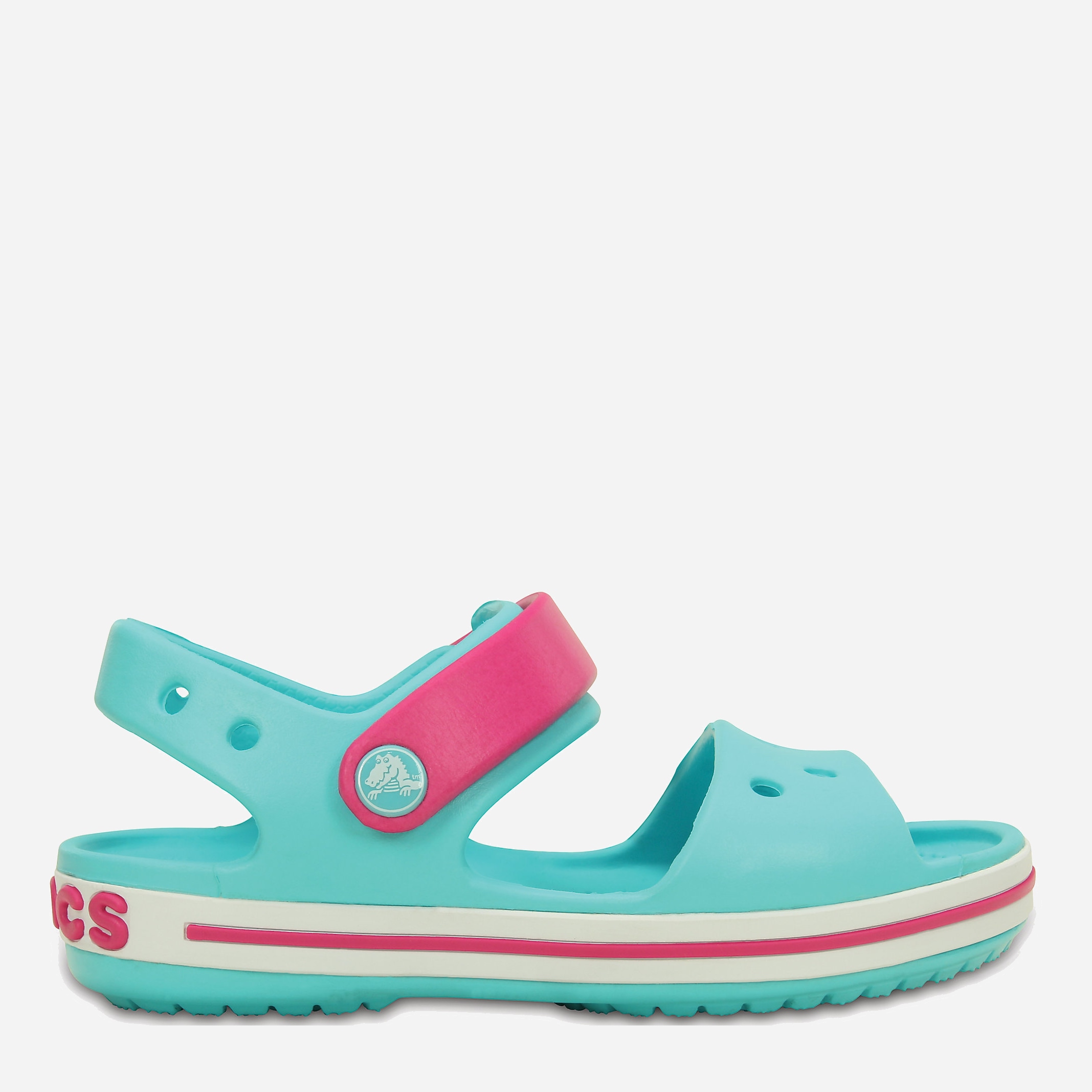 Акція на Сандалії Crocs Kids Crocband 12856-4FV-C8 24-25 14.9 см Блакитні з рожевим від Rozetka