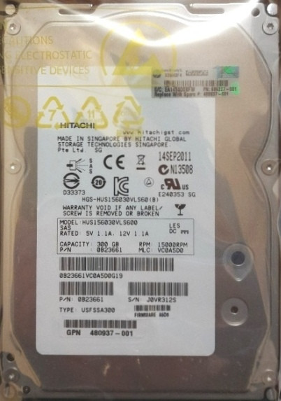 

Жесткий диск Hitachi HDD 300ГБ 15000RPM SAS 6G 3,5" LFF HUS156030VLS600 (0B23661 480937-001 606227-001)