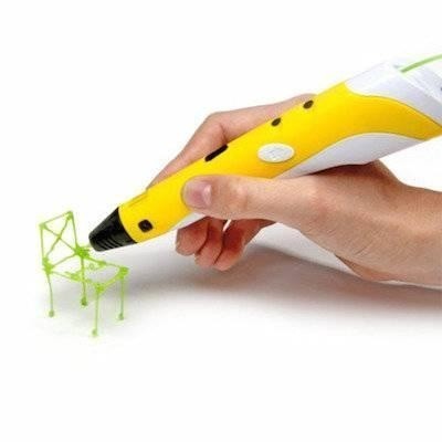 

​3D ручка c LCD дисплеем Pen 2 с комплектом 3D PLA пластика ЖЕЛТАЯ