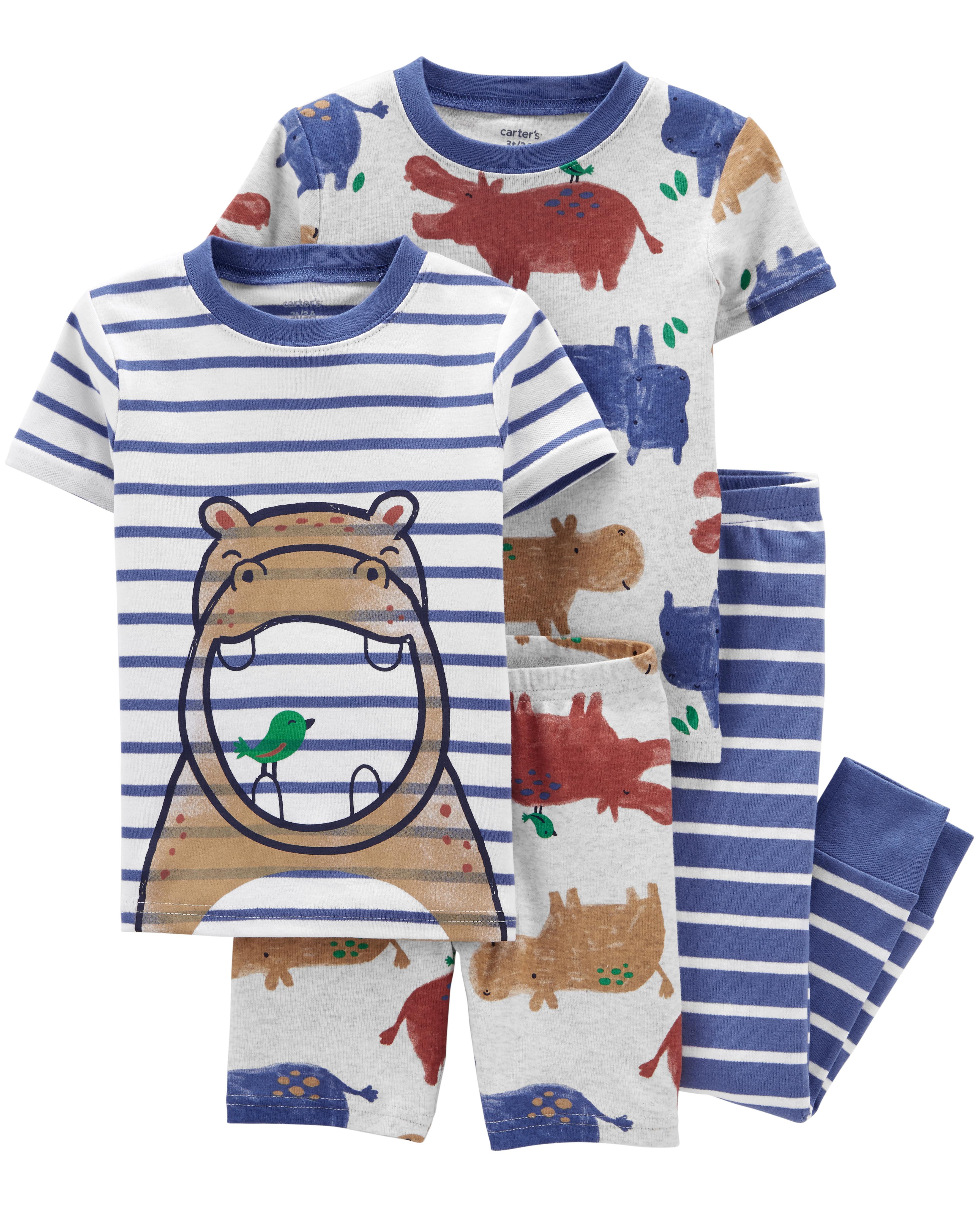 

Пижама Carters 5 лет 105-110см 2L920110 2шт Синий Серый Бегемотик Hippo