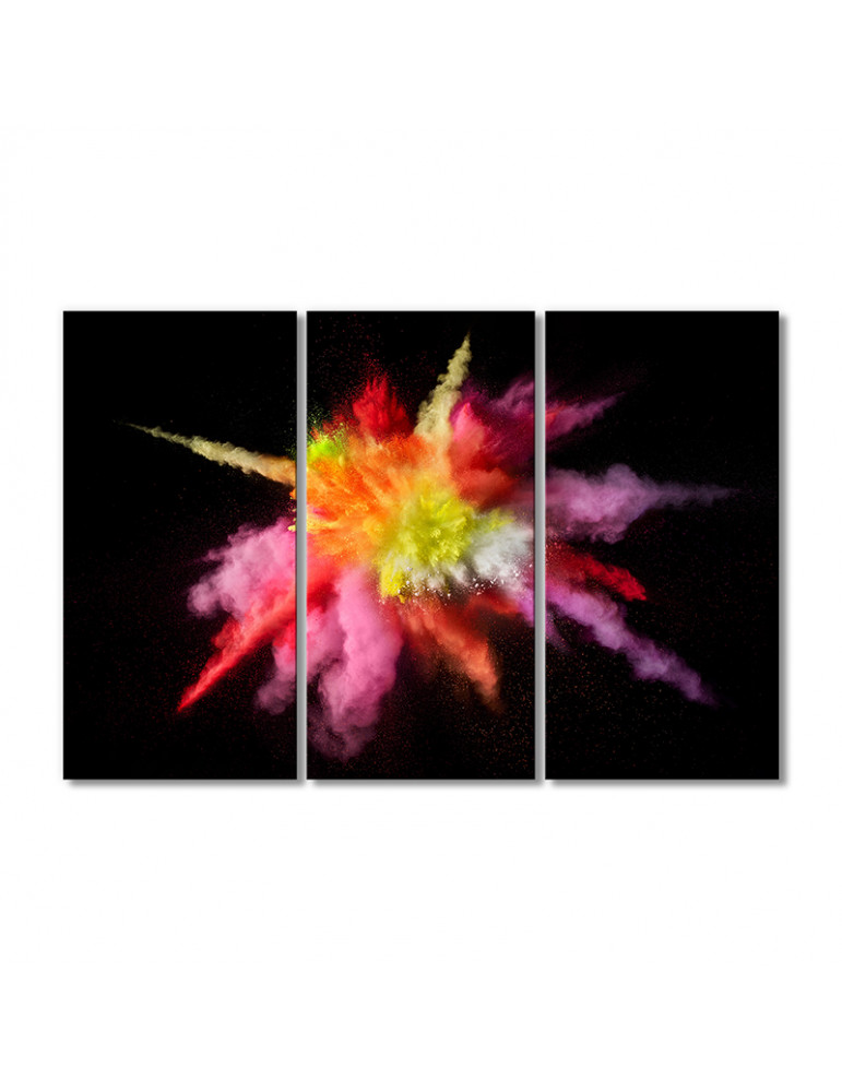 

Модульная картина Artel «Праздник краски Холи розово-лимонный взрыв» 3 модуля 120x180 см