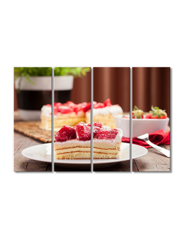 

Модульная картина Artel «Пирожное и клубника» 4 модуля 80x120 см