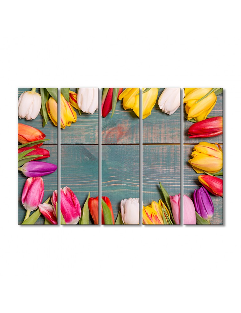 

Модульная картина Artel «Радужные тюльпаны» 5 модулей 80x120 см