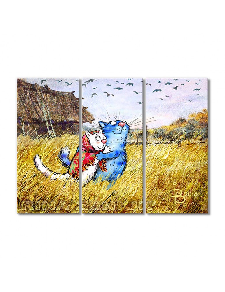 

Модульная картина Artel «Почему котики не летают как птицы..» 3 модуля 50x75 см