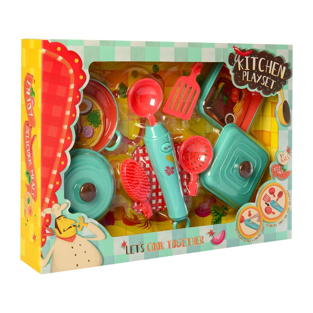 

Игровой кухонный набор детская игрушечная Посуда P8622 со звуковыми эффектами