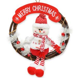 

Декор рождественский венок "Снеговик" на входную дверь "Wreath Snowman" d33 см