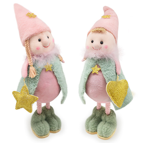 

Набор Мягкие плюшевые игрушки "Elves" Новогодние Эльфы 32 см мальчик и девочка