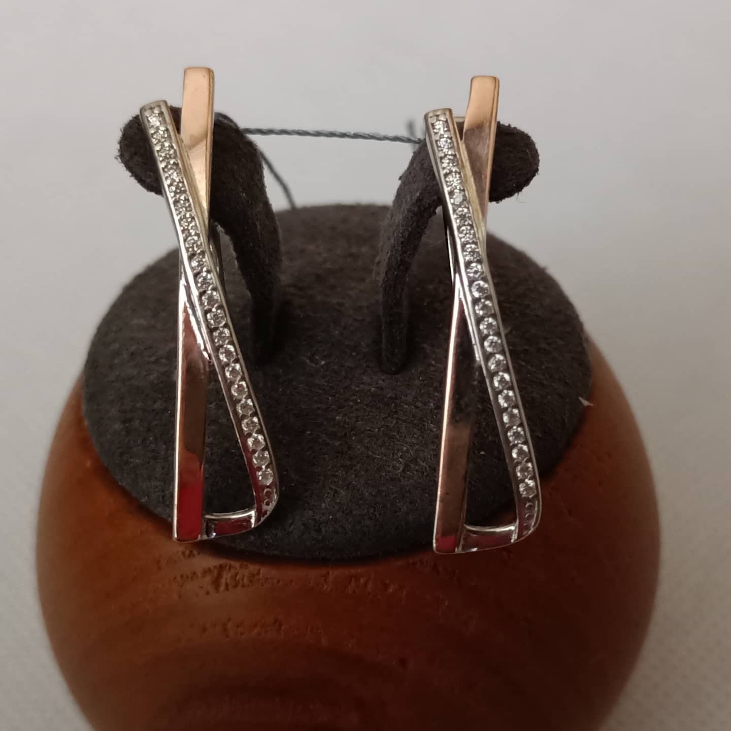

Серебряные серьги Family с напайками из золота 57NAS87735