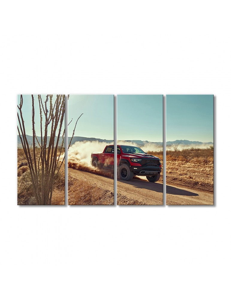

Модульная картина Artel «РАМ 1500 ТРХ красный автомобиль» 4 модуля 70x105 см