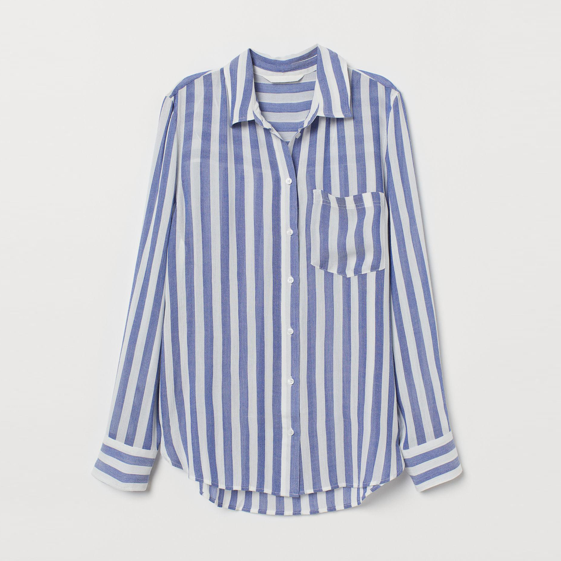 

Рубашка H&M XAZ162411PENF  Белая с синим, Рубашка H&M XAZ162411PENF 34 Белая с синим