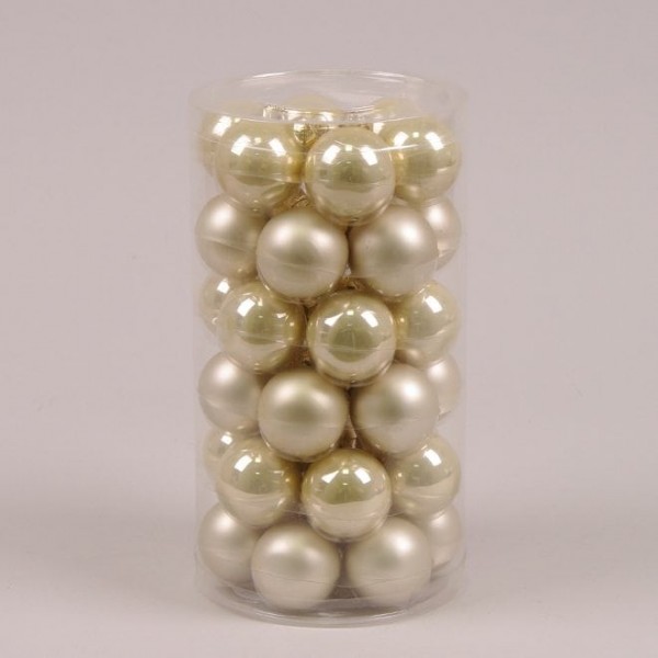 

Шарики стеклянные 3,8 см. золото-шампань (36 шт.) Flora 44502 (NAT07303)